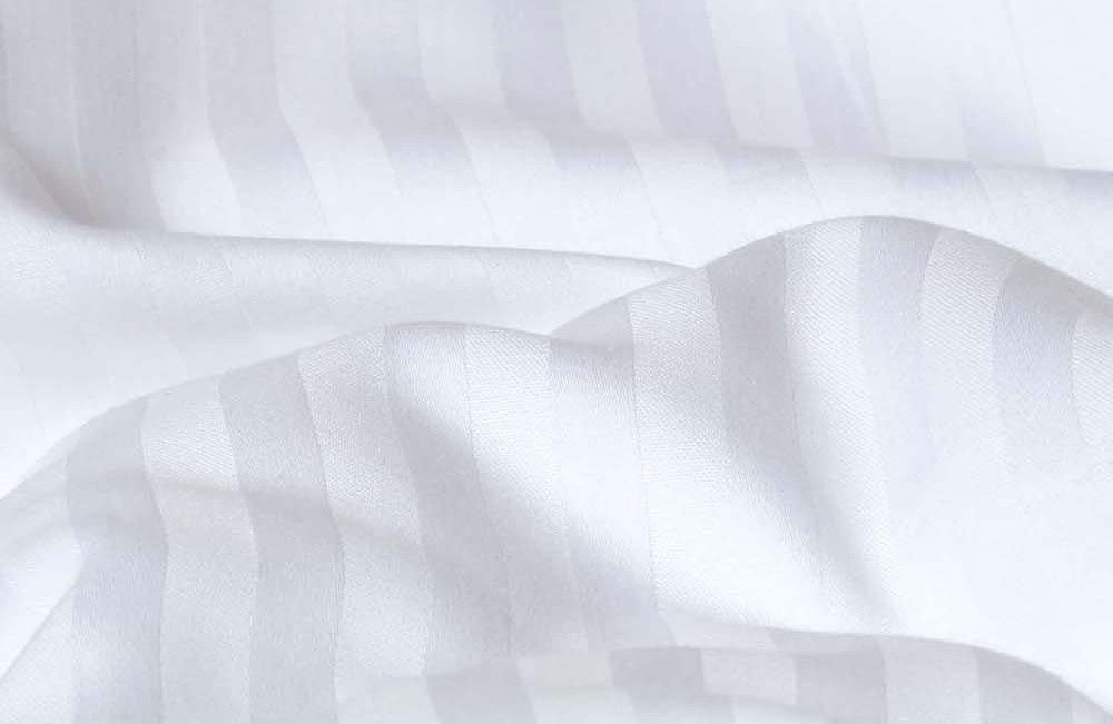 Milano White Satin Stripe Cotton Rich Mock Oxford Pillowcase TC 250