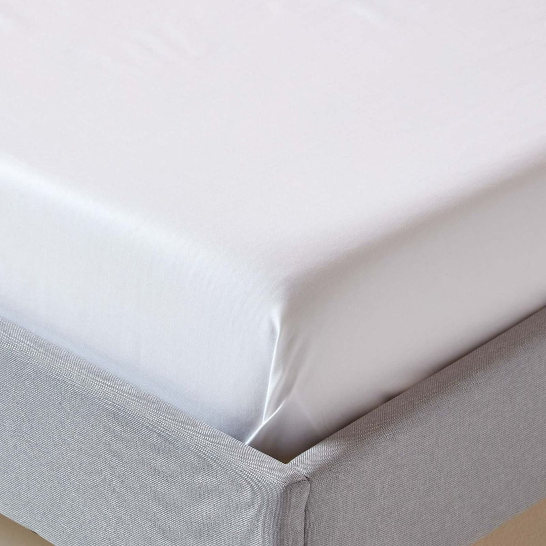 Eleganza Plain White 100% Cotton Percale Flat Sheet TC 200