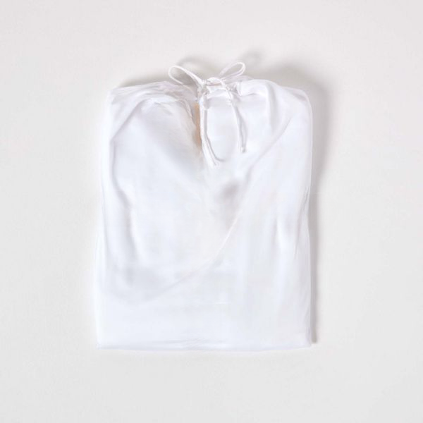 Eleganza Plain White 100% Cotton Percale Fitted Sheet TC 200